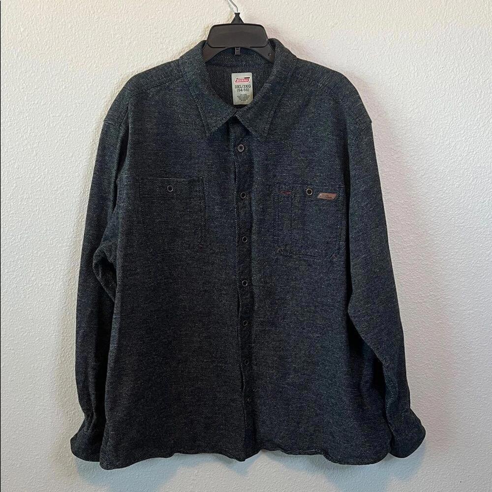 Dickies Cotton Heavyweight Button Down/Shacket Gray Size 3XL